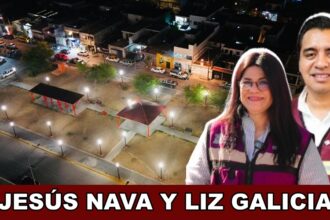Santa Brilla, impulsado por Jesús Nava y Liz Galicia, mejora el alumbrado en Santa Catarina
