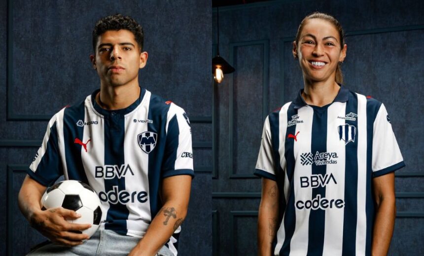 Descubre el estilo renovado del jersey de Rayados y Rayadas que resalta las tradicionales franjas azules.